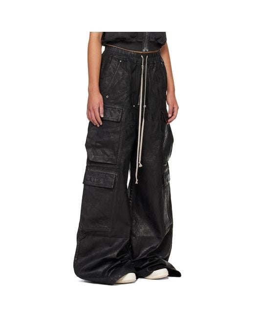 Rick Owens Black Tower Double Cargo Jumbo Belas Jeans