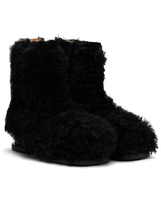 Egonlab Black Stun Shearling Boots for men