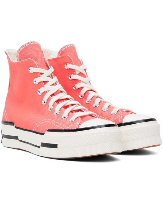 Converse Black Orange Chuck 70 Plus High Top Sneakers for men