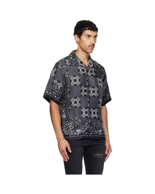 Amiri Black Ma Check Camp Shirt for men