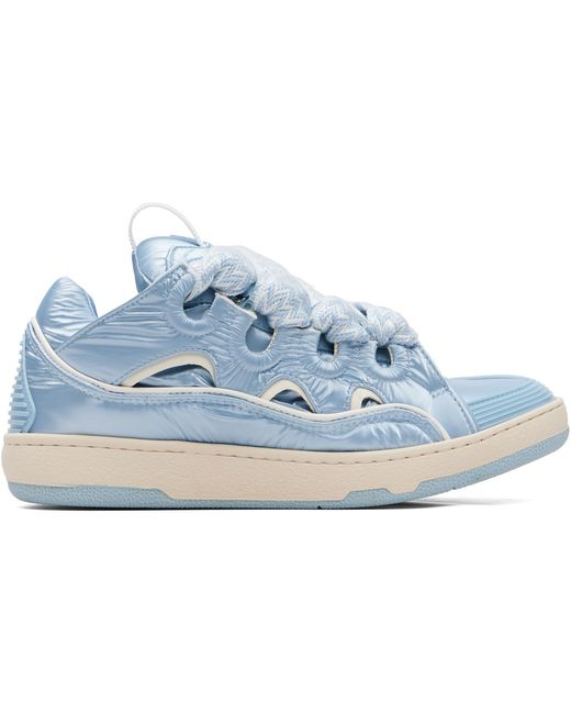 Lanvin Blue Nylon Curb Sneakers for men