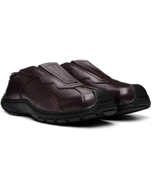 Dr. Martens Black Burgundy Aurix Satin Finish Leather Mule Loafers