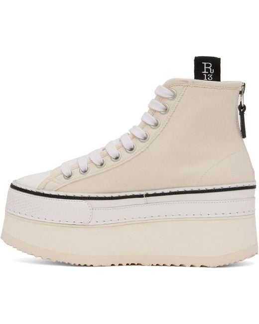R13 Off-white Courtney Platform Sneakers