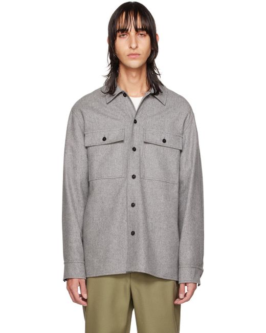 Jil Sander Gray Buttoned Shirt for men