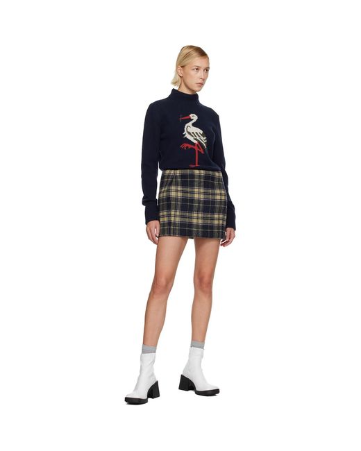 Duran Lantink Black Padded Tartan Miniskirt