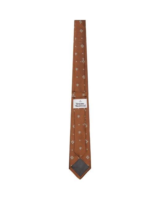 Vivienne Westwood Brown Tan 7Cm Silk Tie for men