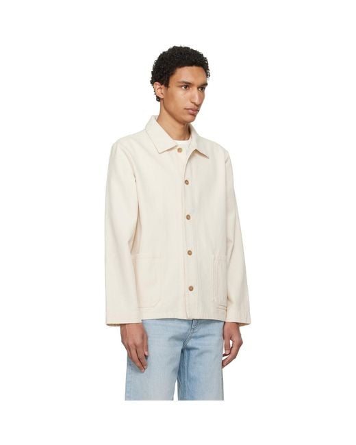 A.P.C. White Off- Kerlouan Denim Jacket for men
