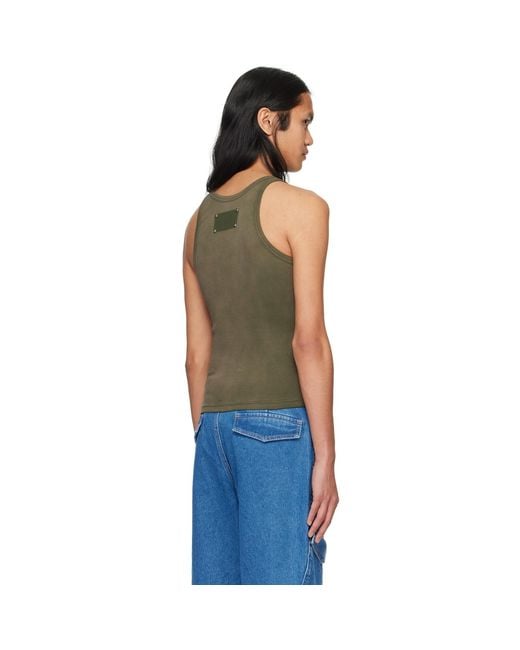 Dion Lee Blue Khaki Sprayed Rivet Tank Top for men