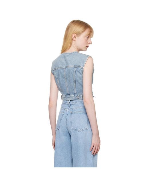 Agolde Blue Leo Denim Vest