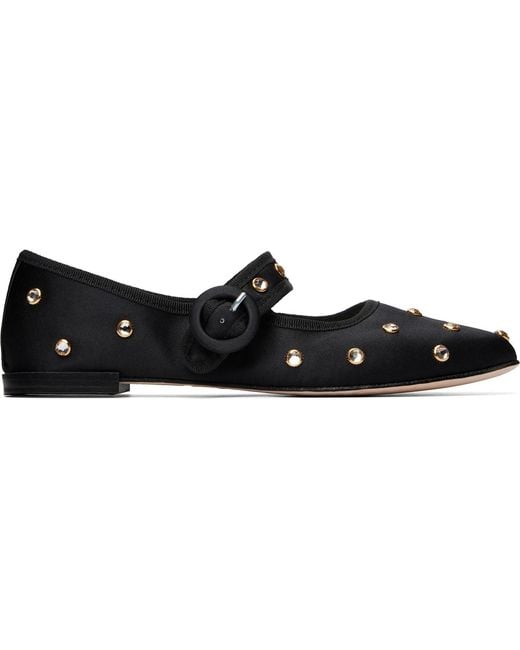 Repetto Black Georgia Mary Jane Square-Toe Ballerina Flats