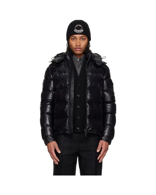 Moncler Black Maya Hooded Short Down Jacket for men
