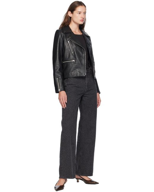 Rag & Bone Black Logan Wide-Leg Jeans