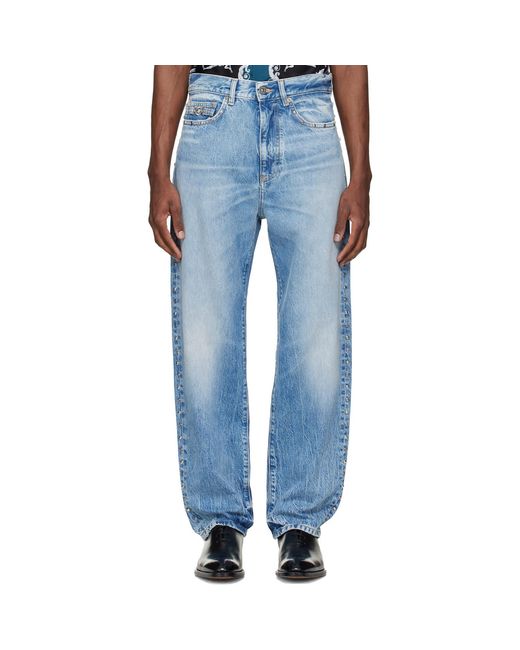 Versace Blue Studded Jeans for men