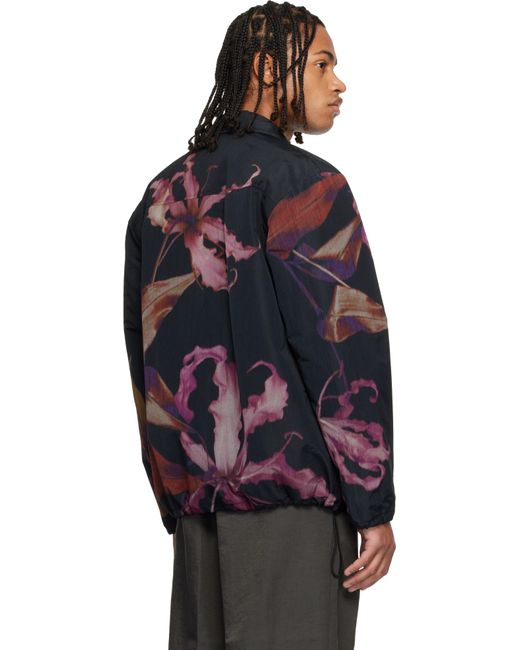 Dries Van Noten Black Printed Jacket for men