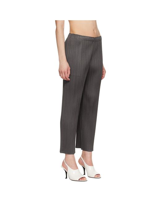 Pleats Please Issey Miyake Gray Monthly Colors June Trousers