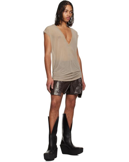 メンズ Rick Owens トープ Hollywood Deep V Sl トップス Black