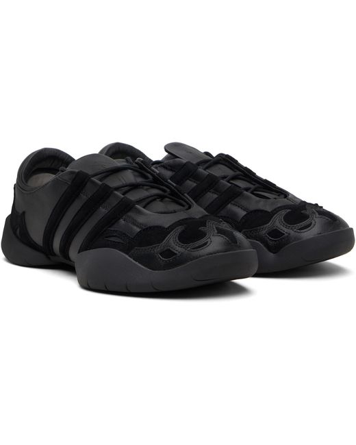 Y-3 Black Regu Leather Sneakers for men