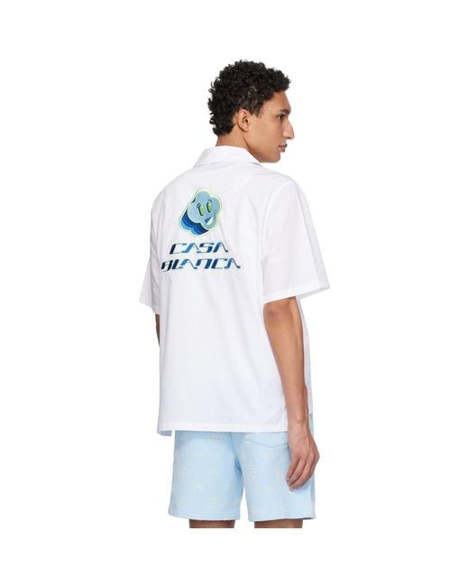 Casablanca White Embroidered Ss Shirt for men