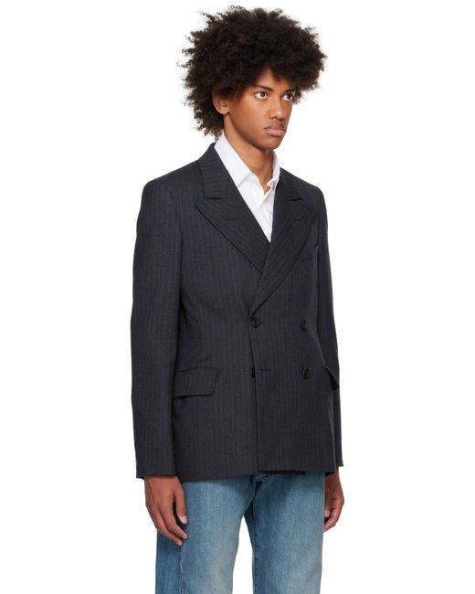 Maison Margiela Black Pinstripe Blazer for men