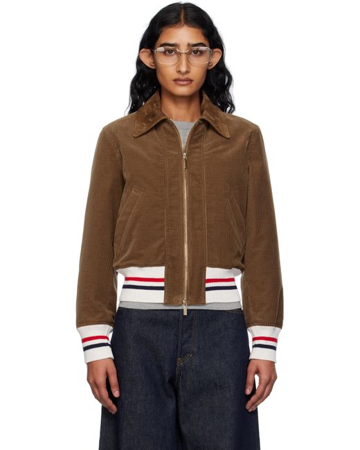 Thom Browne Multicolor Wale Corduroy Cropped Down Flight Jacket