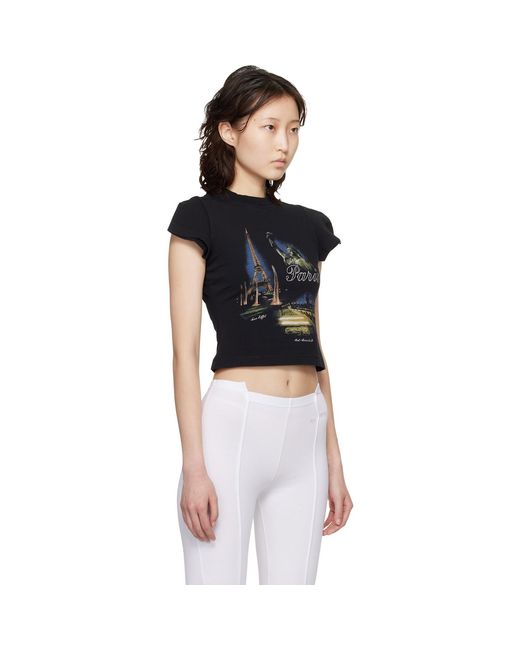 Vetements Black 'Paris' Tourist Front Sleeve Baby T-Shirt