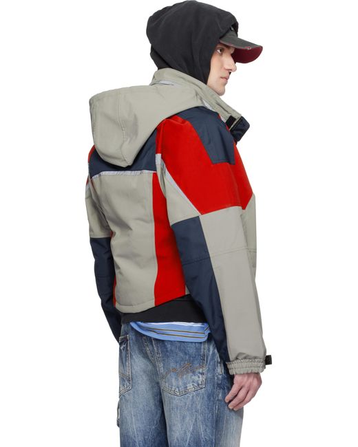 Martine Rose Black Taupe Shrunken Sports Jacket for men
