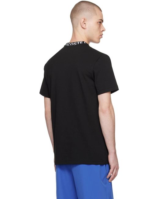 T-shirt léger noir Lacoste pour homme en coloris Black