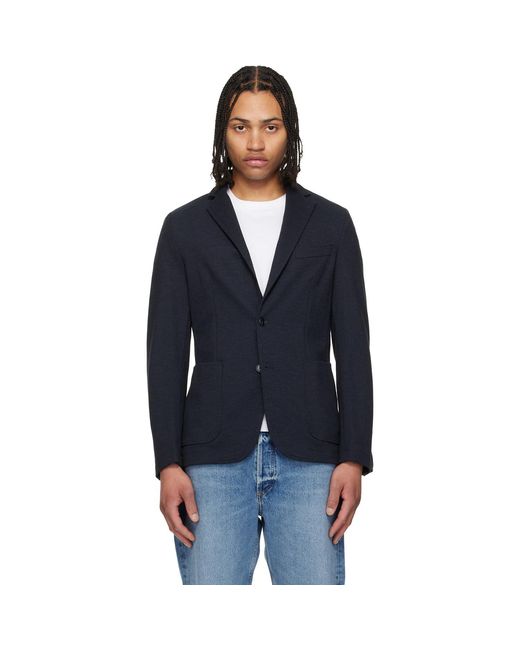 Boss Blue Slim-Fit Performance-Stretch Fabric Blazer for men