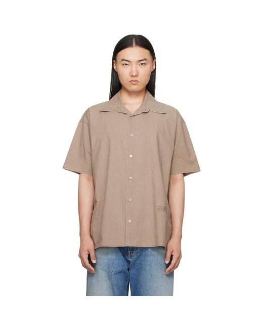 MM6 by Maison Margiela Gray Taupe Short-Sleeved Shirt for men