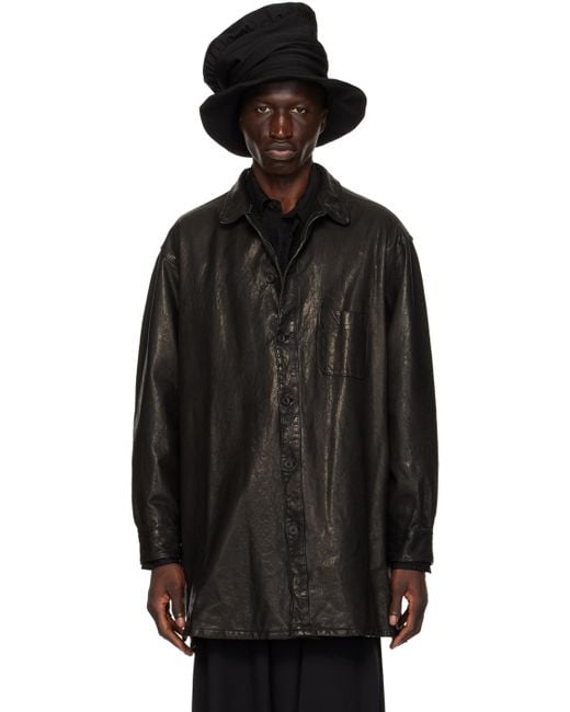 Yohji Yamamoto Black Isamu Katayama Backlash Edition Leather Jacket for men