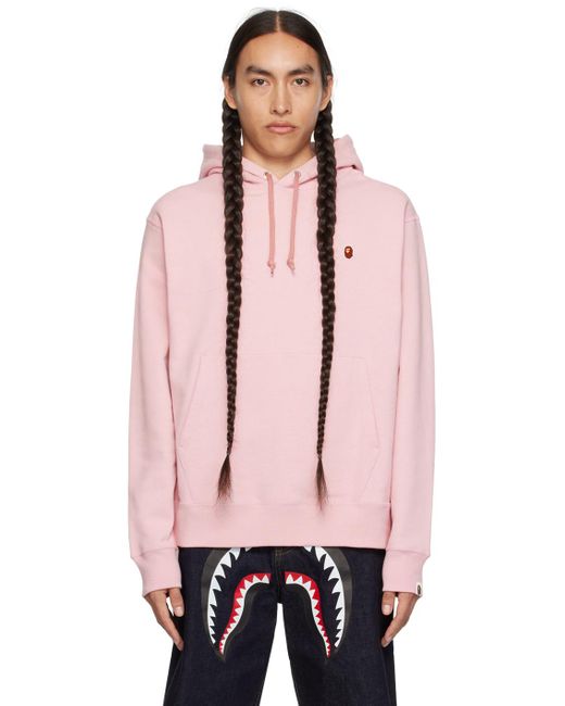 A Bathing Ape Pink Ape Head One Point Hoodie for men