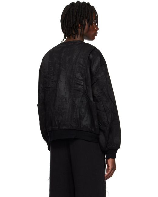 Professor.E Black Object-Faded Bomber Jacket for men