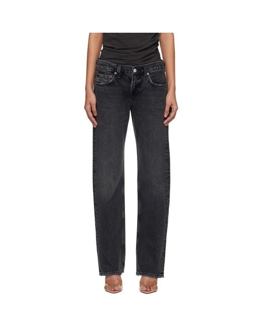 Agolde Black Low Rise Slim Jeans