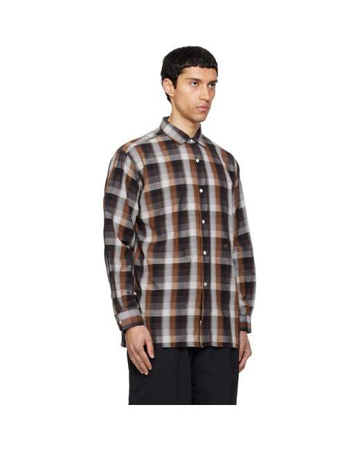 Nanamica Black Regular Collar Wind Shirt for men