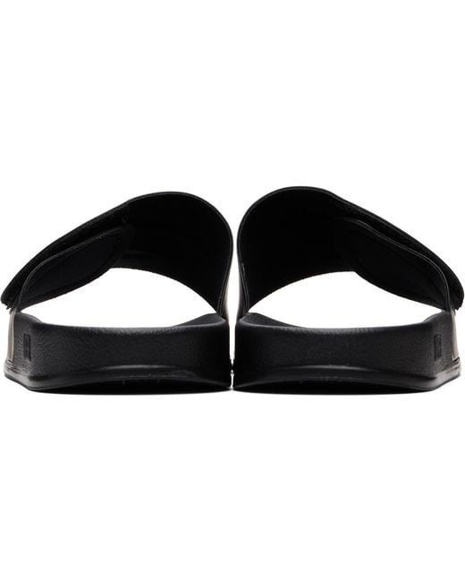 DIESEL Black Sa-bloop Srap Pool Slides for men