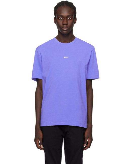 Boss Purple Bonded T-shirt for men