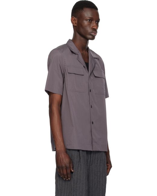 メンズ Dries Van Noten グレー スリット シャツ Purple