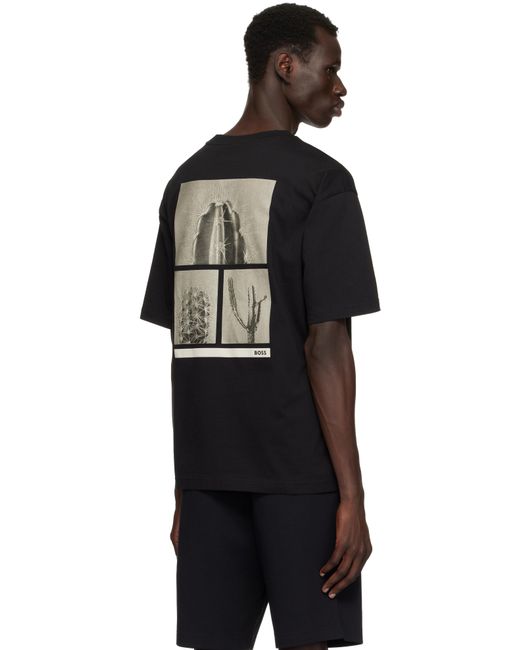 メンズ Boss ブラック Seasonal Rear Print Tシャツ Black