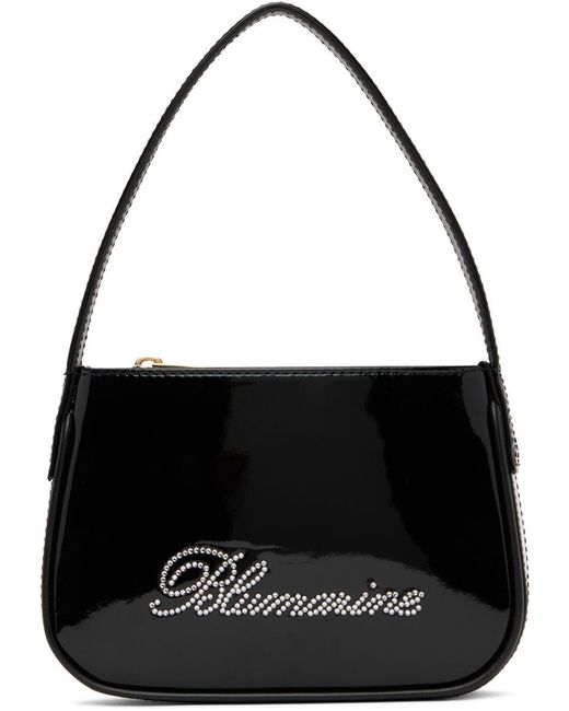 Blumarine Black Rhinestone Logo Bag | Lyst
