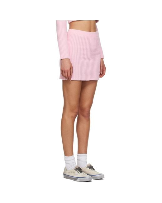 ERL Pink Cheeader Midi Skirt