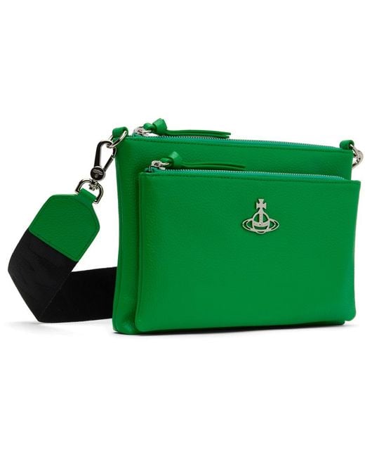 Vivienne Westwood Green Penny Db Pouch Messenger Bag for men