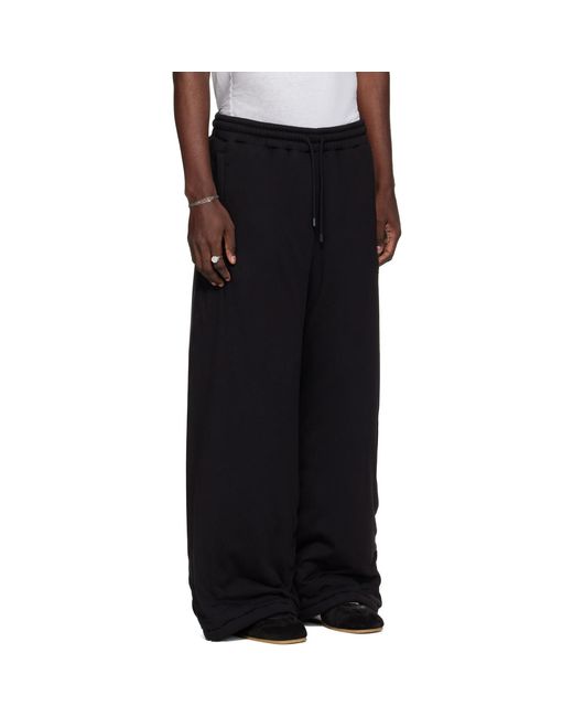 Lu'u Dan Black Wadded Bontans Sweatpants for men