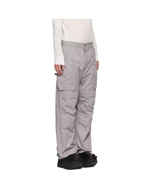 Rick Owens Gray Tower Stefan Cargo Pants for men
