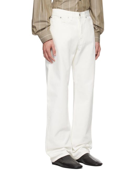 Dries Van Noten White Waxed Jeans for men