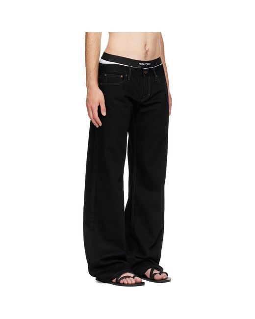 Raimundo Langlois Black Bootcut Jeans for men