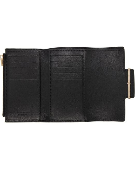Tom Ford Black Supple Grain Leather Aube Compact Wallet