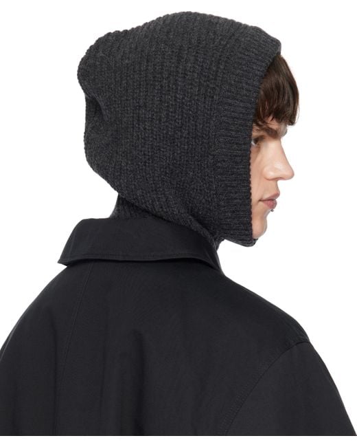 Lemaire Hood Lambswool Balaclava in Black for Men | Lyst