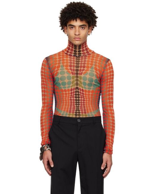 Jean Paul Gaultier Orange Dots Turtleneck for men