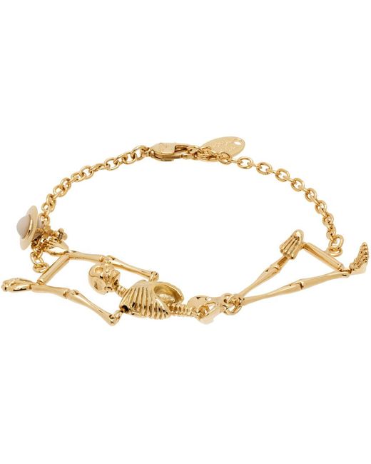 Vivienne Westwood Black Gold Skeleton Bracelet