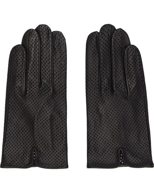 Handsome Stockholm Black Statement Perforated Gloves for men